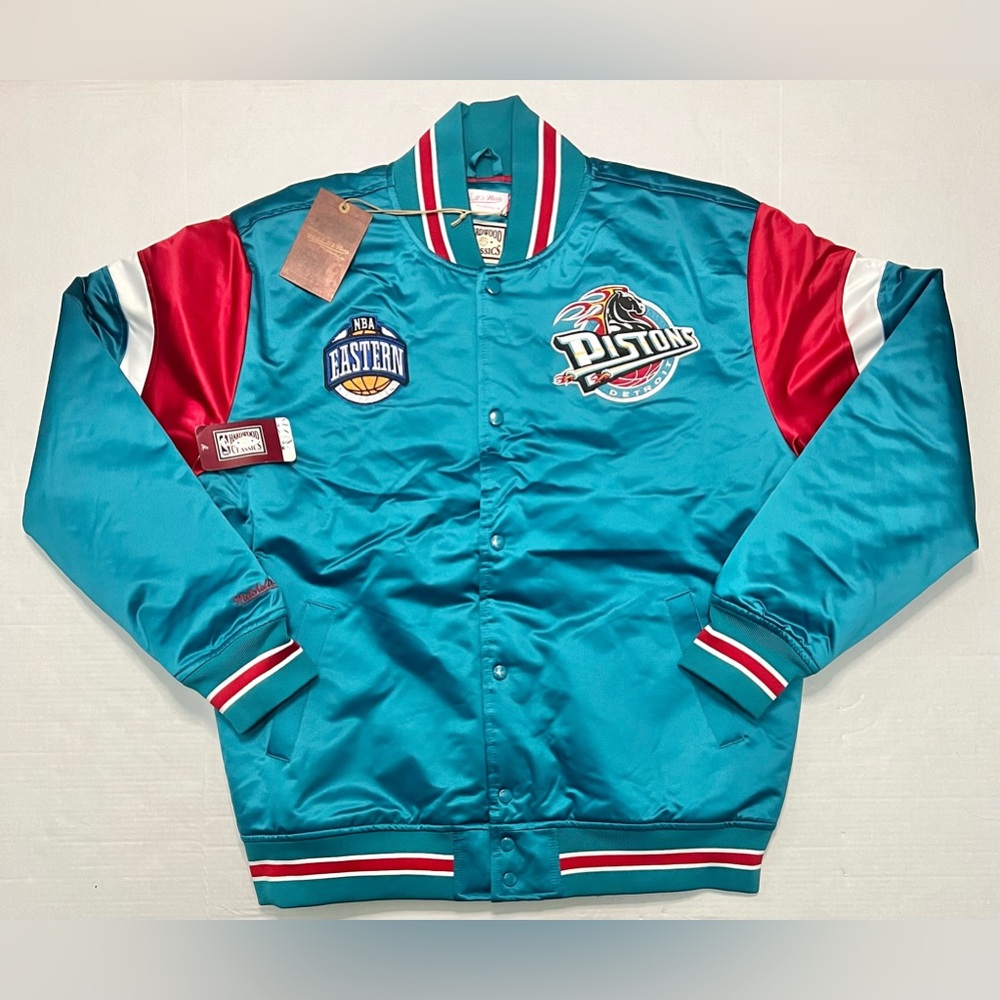 Detroit Pistons Mitchell & Ness Hardwood Classic Jacket Sizes L, XL, 2XL avail